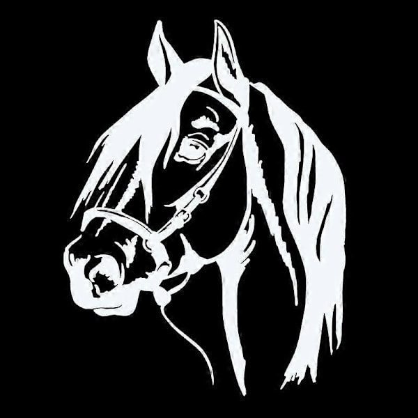 40677# Hevosen Pää Tarra Autoon Vinyylitarra Vedenpitävä Koriste Takalasin Autotarrat white 30x40cm