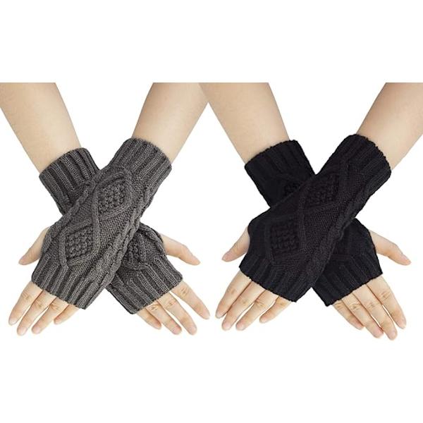 3 par halvfinger handsker luffer kvinders handsker vinter strikket varme simple elegant,B