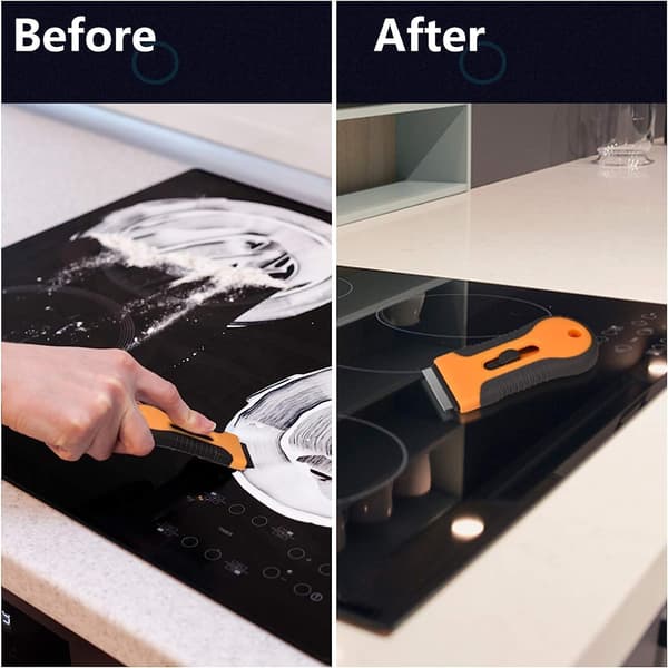 1 pc Induction Hob Scraper with 10 Replacement Blades, Vitroceramic Scraper, Scraper Blade, Scraper, Retractable, compatible Cleaning, Windows, Stove