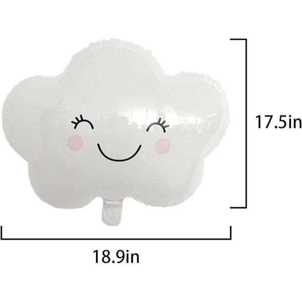 10 stk hvite skyballonger søte smilende ansikt skyformede folie mylarballonger til babyshower bryllup bursdagsfestutstyr