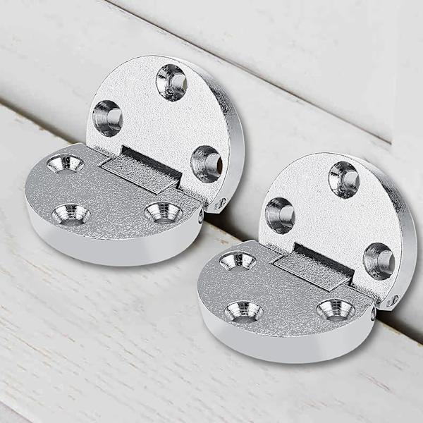 2 stk. fritstående foldeborde i zinklegering - Hjemmebord med klap - Møbelovalt hardware