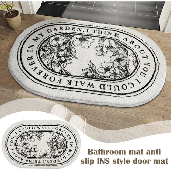Blød absorberende bademåtte til badeværelsesgulv, maskinvaskbar, skridsikker, til brusebad, toilet, badeværelsesindretning, 20\" x 32\"