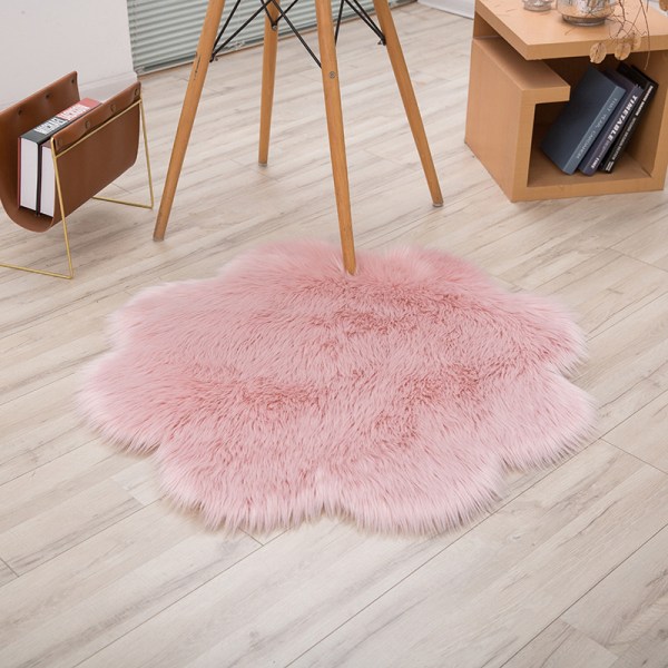 Imiteret Fåreskindstæppe, Syntetisk Fåreskind Fluffy Blødt Luksus Uldtæppe Sofa Pude Dekorer Din Stue og Soveværelse (45cm, Lyseblå)