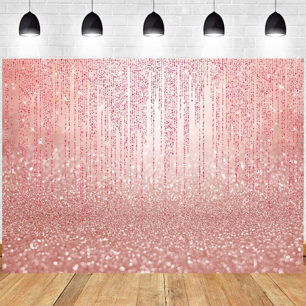 7x5ft Rosa Bokeh Bakgrunn (Ikke Glitter) Rosa Søt Bursdagsfest Bakgrunn Bryllupsfotografering Baby Shower Bakgrunner