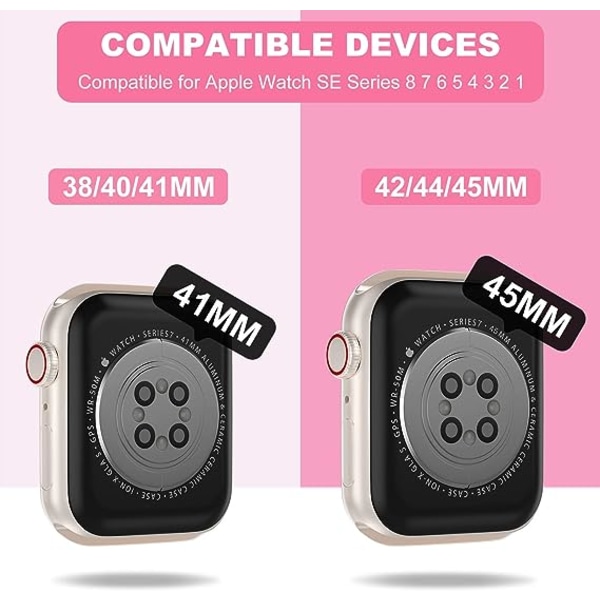 Kompatibel med Crystal Clear Apple Watch-remme, 41mm 40mm 38mm med kofangeretui til mænd og kvinder Jelly Sport-etui og -rem