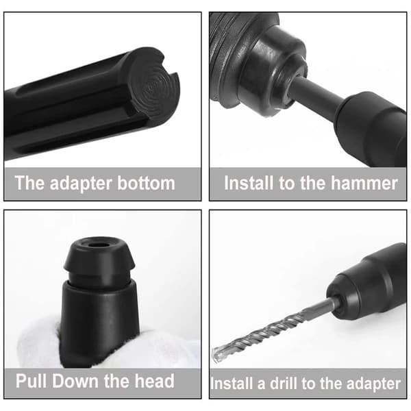 SDS Max til SDS Plus-adapter til borehammere, SDS Max til SDS Plus hurtigboreværktøj, hurtigadapterpatronadapter til alle SDS Max-bor