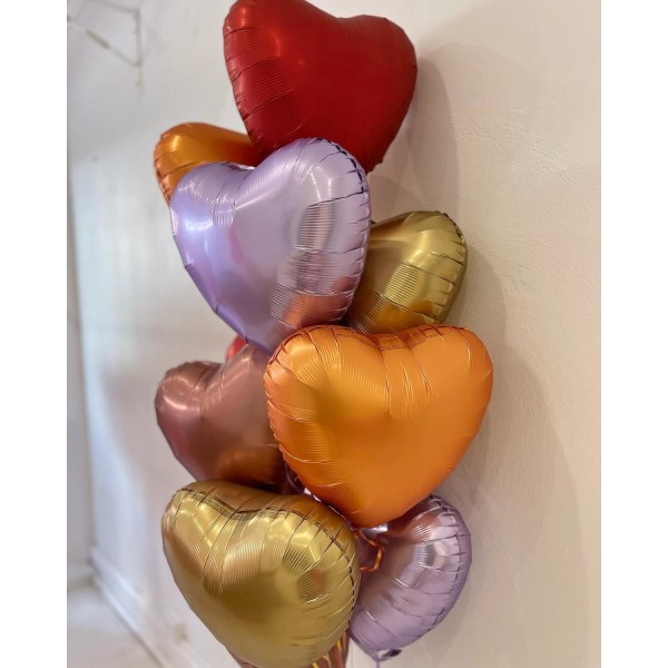 10 st Orange folie hjärtformade ballonger 18 tums orange hjärta ballonger för baby shower Bröllop alla hjärtans dekorationer Kärleksballonger Festdekorationer