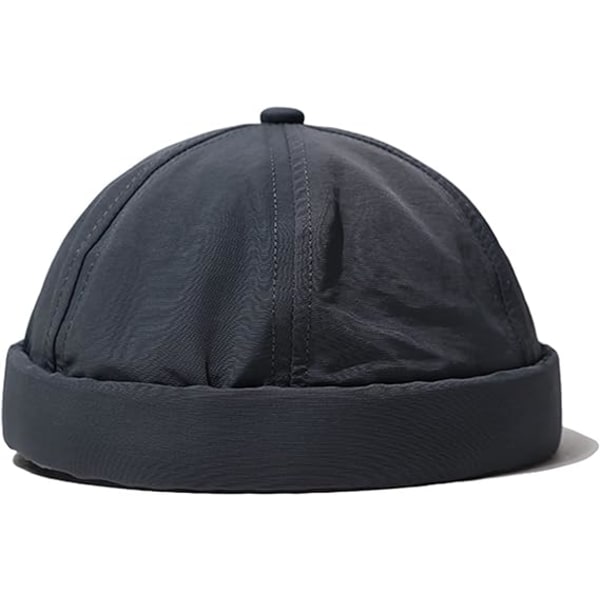 Sommer Cap Hurtigtørrende Vandtæt Skyggeløs Cap Arbejder Sailor Cap Rullet Opslået Havn Hat Letvægts Fiskerhue Skull Cap（Grå 1PCS）