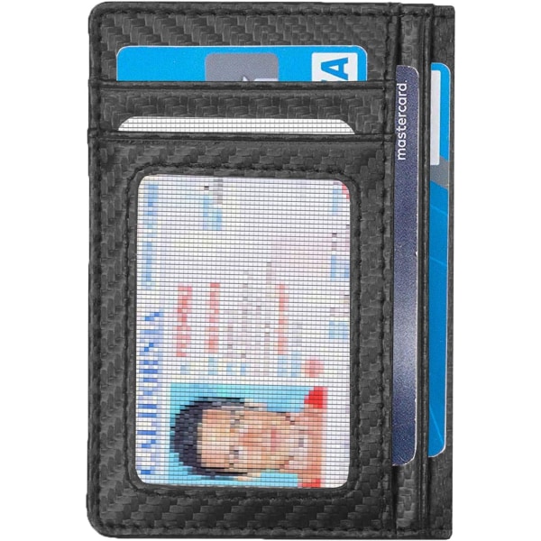Minimalistinen etutaskulompakko - RFID-suojattu aitoa nahkaa ohut bifold lompakko miehille, naisille