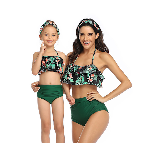 Dame, Jenter Todelt Volang Høy Midje Bikini Badeantrekk H 116