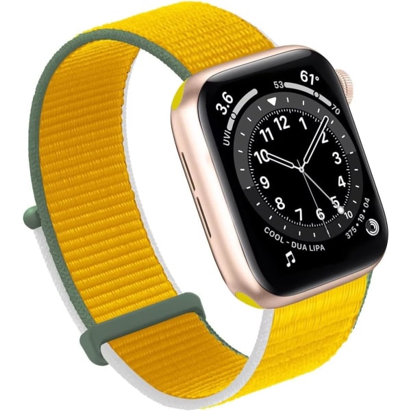 Kompatibel med Apple Watch Band, Dame Menn Sport Nylon Loop Strap for iWatch Series Ultra 8 7 6 5 4 3 2 1 SE (38/40/41mm,Solsikke)