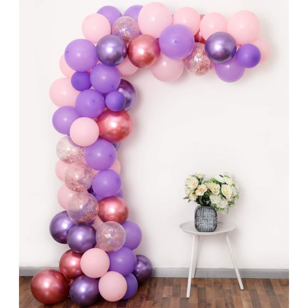 Lilla lyserød ballonguirlandesæt, 60 STK 12 tommer ballonguirlande balloner baggrund til fødselsdagspynt