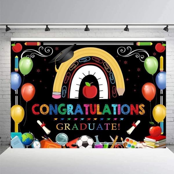 Gratulerer Graduering Bakgrunnsfotografering Gratulerer Gratulerer Grad Class of Prom Festutstyr Dekorasjoner Banner Bakteppe,7x5ft