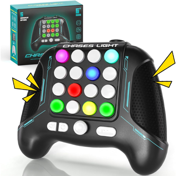 Fast Push Game Pop Fidget Toys Håndtak，5 moduser i 1 blinkende håndholdt, 2024 nytt elektronisk hjerne- og minnespill Quick Push Buttons Gamepad SETM-leker