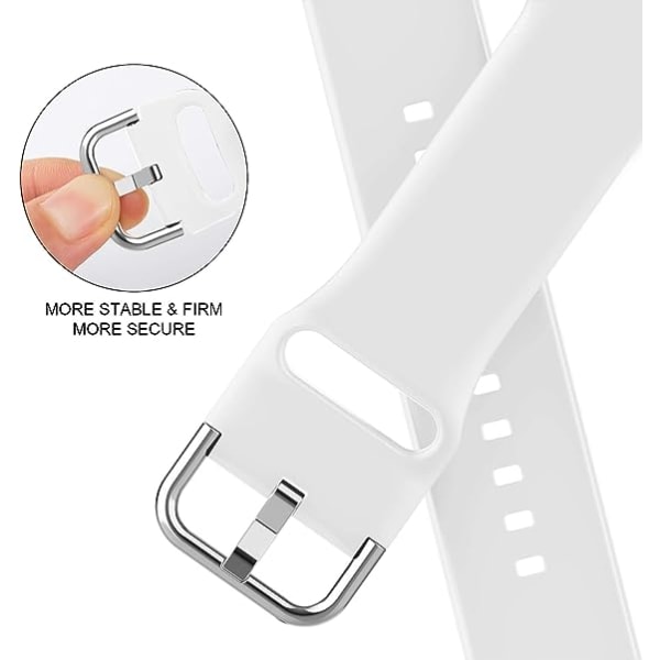 Sportsbånd kompatibel med Apple Watch-bånd 41 mm 40 mm 38 mm, blødt silikone-armbånd erstatningsrem med klassisk lås til kvinder mænd-hvid