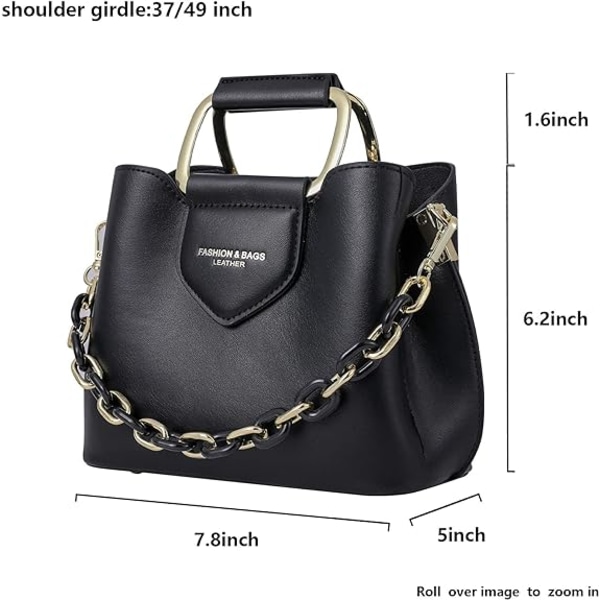 Damemote Skulder Purses Håndvesker PU Lær Topphåndtak Veske Tote Crossbody Bag