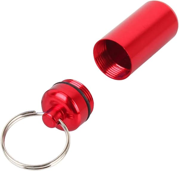 6-pack aluminium pill box, pill box keychain, portable mini pill box