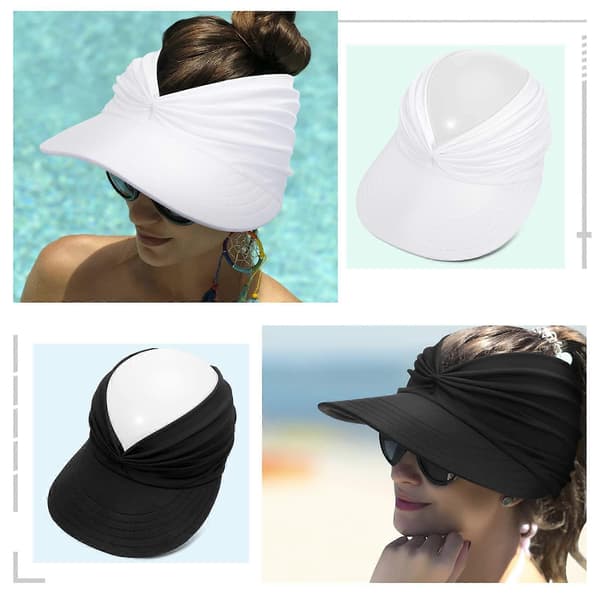 2 stk. solhatte til kvinder, bredskygget strand sommer foldbar hat