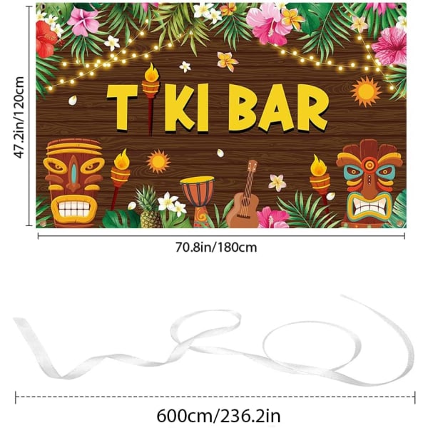 Hawaiiansk Luau-festdekoration Banner Sommer Bar Baggrund Fotografi Baggrund til Tropisk Hawaiiansk Rustik Fødselsdag Baby Shower Festartikler