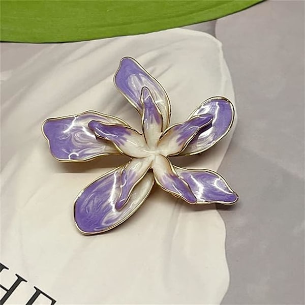 Liljakukka Rintaneula Violetti Kukka Rintaneula Kirjallinen Emalimaalattu Kukka Rintaneula Violetti Gradientti Elegantti Rintaneula Hieno Toimisto Korut