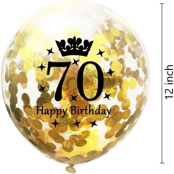 Antall ballonger 70 gull - 70-års bursdagsdekorasjoner Ballonger 12 tommer, ballonger Nummer 70 ballonger gullballonger Bursdagsfestdekorasjoner