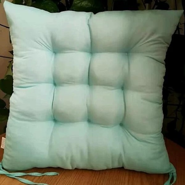 4 st mjuka stolsdynor, stolsdynor med band, stolsdynor matsal för trädgård uteplats kök matsal (40x40cm) Water green