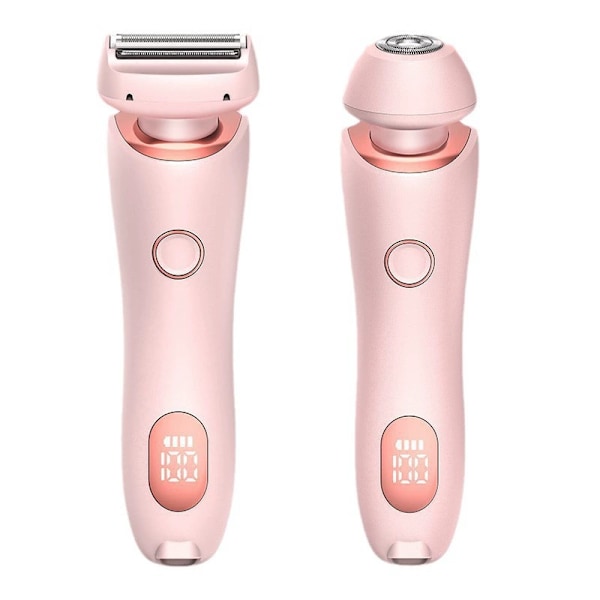 2-i-1 Bikini Trimmer Elektrisk Rakapparat för Kvinnor, Silky Glide Pro Håravlägsning för Rakning av Ben, Armar, Armhålor och Ansikte Pink