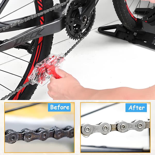 Transparent Bicycle Chain Cleaner, Compact and Multifunctional Chain Washer for Use with Bicycle Chains.