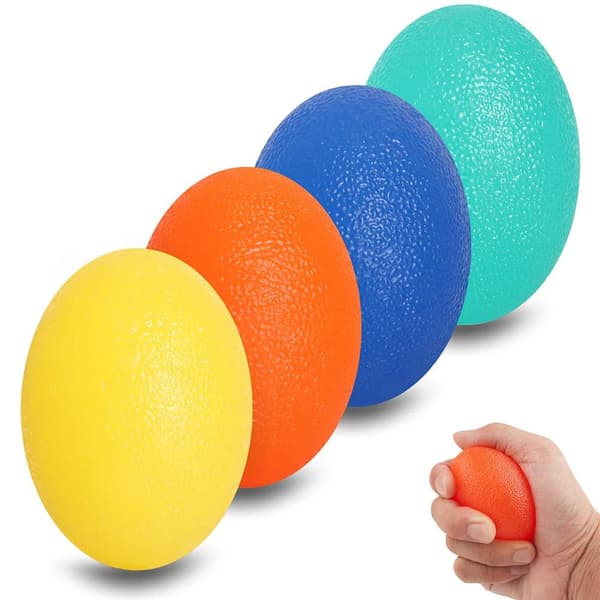 Egg-shaped silicone grip balls for hand training, stress-reducing squeeze balls