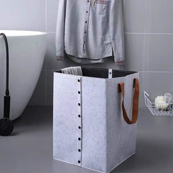 Vasketøjskurv Opbevaringskurv Vasketøjskurve til soveværelser Store vasketøjskurve Lille opbevaringskurv Store opbevaringskurve Grå,24X24X34