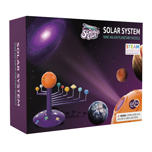 Solsystem for barn, snakkende astronomi solsystem modellsett, planetariumprojektor med 8 planeter STEM romleker for 3 4 5+ år gamle gutter jenter