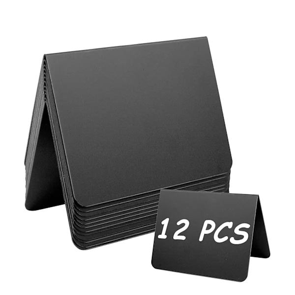 12 stk Mini Tavler 4x3 Tommer Små Tavle Kritt Skilt Matetiketter for Fest Buffetbord