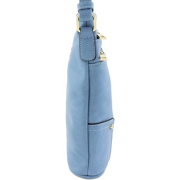Kolminkertainen vetoketjutasku, suuri crossbody-laukku