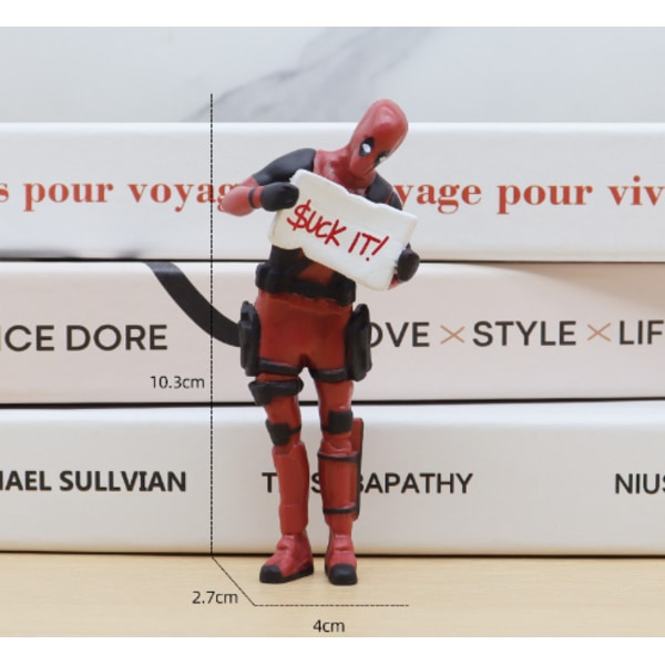 1 stk. Deadpool Funky Model: Oplev ånden af en drilsk superhelt, håndlavet, superheltedekoration, håndløftningspositur Style06