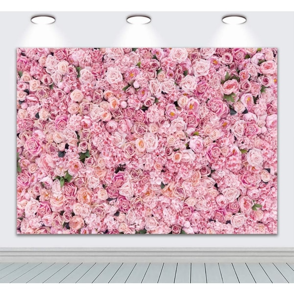 6x4ft Pink Rose Vægbaggrund Pink Blomster Baggrunde Piger Fødselsdagsfest Lugning Brude Brusebad Jubilæumsceremoni Udsmykning