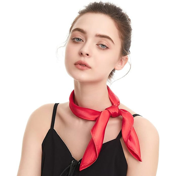 Silkefølelse Tørklæde Kvadratisk Chiffon Tørklæde Ensfarvet Bandanas Retro Tørklæder til Kvinder Halstørklæde Pung Tørklæde