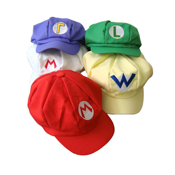 Luigi Bros Hatt med Bokstavstryck, Cosplay Hatt - yellow