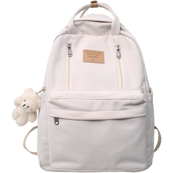 Sød rygsæk til skole Æstetisk rygsæk pung til kvinder piger hvid bogtaske Korea stil bogtaske