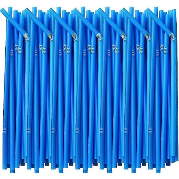 200 st Flexibla Drickstrån av Plast, Extra Långa Färgglada Engångs Böjbara Festliga Trån, 2455 Dark Blue