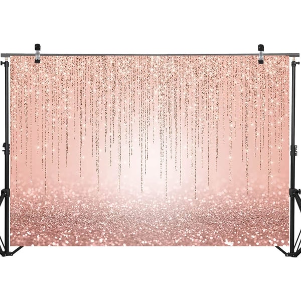 Rose Gold Glitter Bakgrund Flickor Söt 16:e Födelsedagsfest Dekorationer Foto Bakgrunder Brud Dusch Födelsedag Baby Shower (6x4ft)