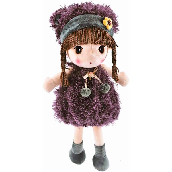 Kawaii 17 tum plyschflicka leksak docka. Bra present till barn och babyälskare. (Lila)