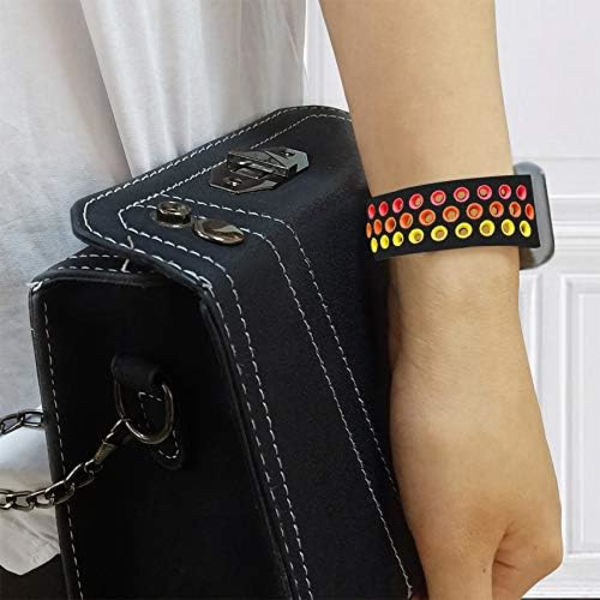 Kompatibel med Apple Watch-armband för män och kvinnor, andningsbart sportarmband i silikon för ersättning av handledsrem, storlek: 38/40/41 mm/svart och regnbåge
