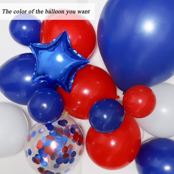 Baseballfestballonger 140 stk. rød, hvit og blå ballongbue-sett, festutstyr for avslutningsfest, patriotisk ballongbue til dekorasjoner
