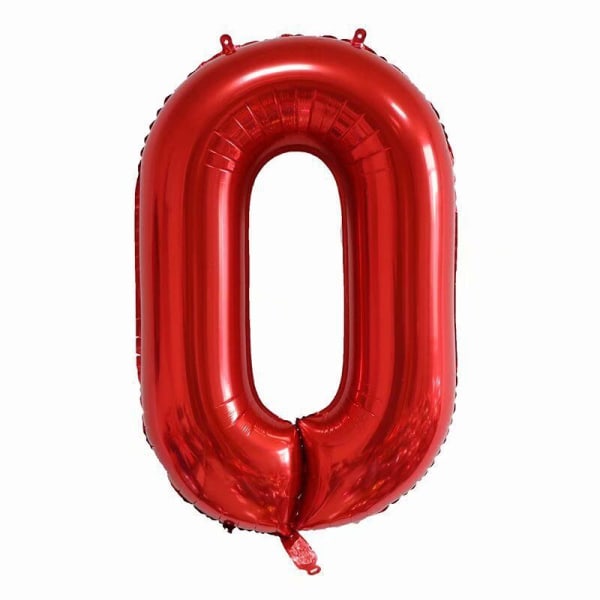 40 tommer rødt store tall 0-9 bursdagsfestdekorasjoner Heliumfolie Mylar stort tallballong Digital null