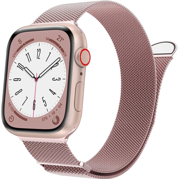 Kvinner og menn, rustfritt stål mesh loop magnetisk spenne erstatning for iWatch-bånd (41mm/40mm/38mm, regnbue).