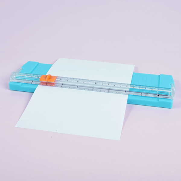 Mini Scrapbooking Trimmer A4, Presis Folding Guillotine Trimmer med Sikkerhets Backup Stålblad, Blå