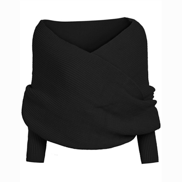 Dam Knit Sweater Toppar Halsduk Vinter Halsduk Vinter Sjal Wrap Halsduk med Ärm Wrap Halsduk Sjal Halsdukar