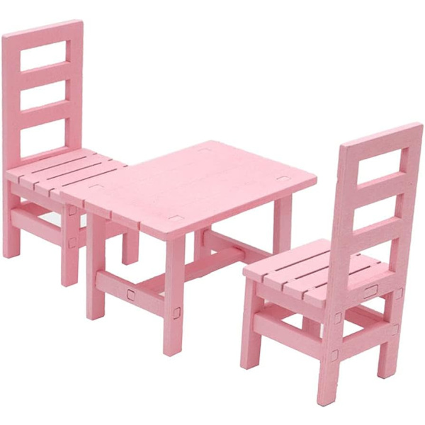 1/6 Dockmöbler, Trä Kvadratstolar 3st/Set, Dockhus Matsal Vardagsrumsdekor, 12-tums Dockmöbler Modellleksak, Rosa