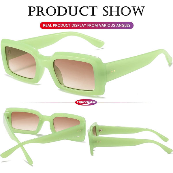 Tykke chunky rektangulære solbriller til kvinder og mænd Moderne små firkantede solbriller Fashion Fat Narrow Frame Sunnies