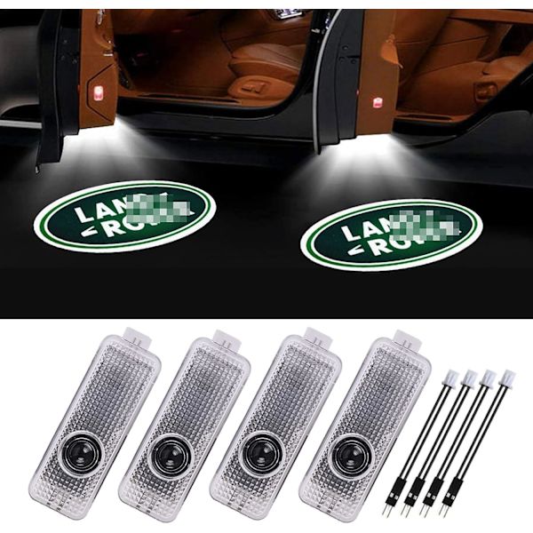 4 kpl auton oven LED-logovalot Land Roverille, 3D langaton tervetulotoivotusprojektori Ghost Shadow -valo